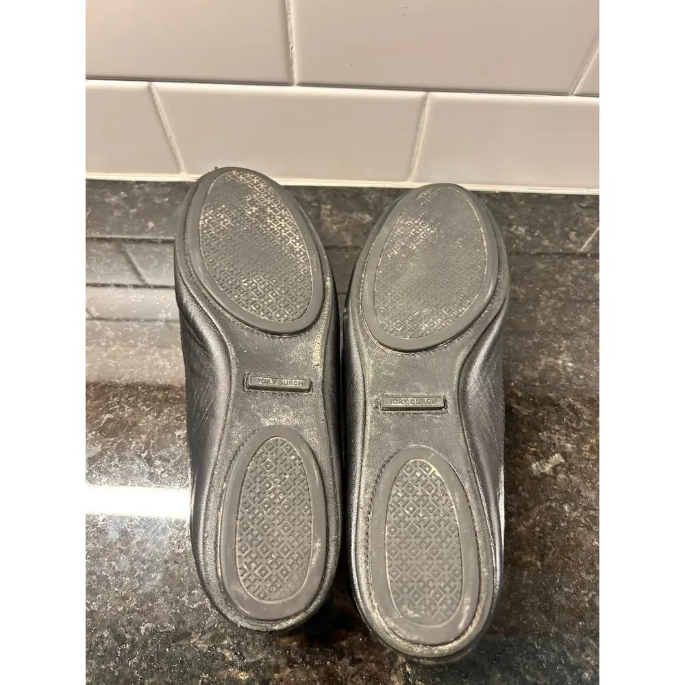 Tory Burch Women's Travel Ballet Flats Shoes Logo Decoration Black Size‎ 7.5